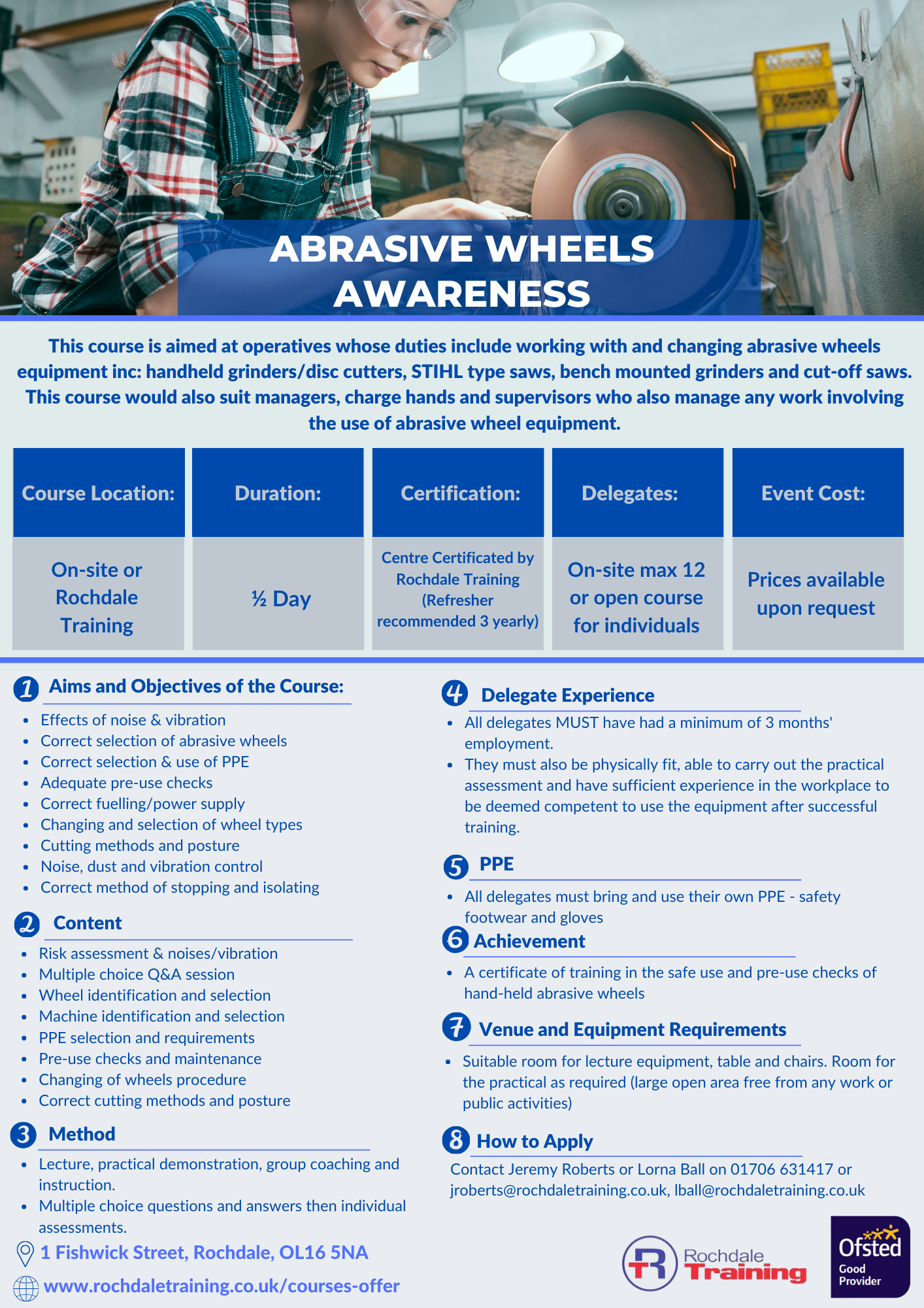 Abrasive Wheels Training Rochdale Training